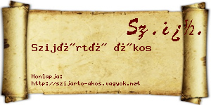 Szijártó Ákos névjegykártya